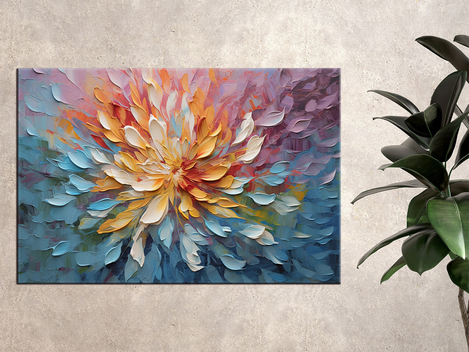 A painting of a flower A painting of a flower