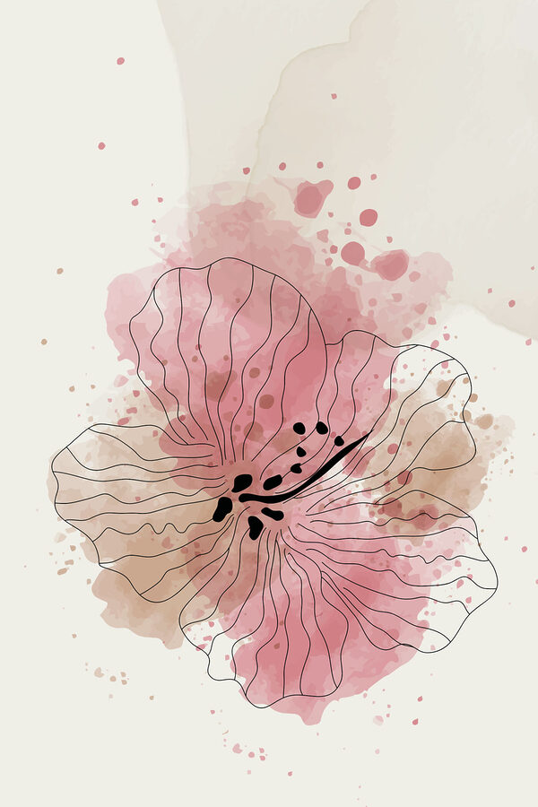 Een tekening van een bloem Een tekening van een bloem
