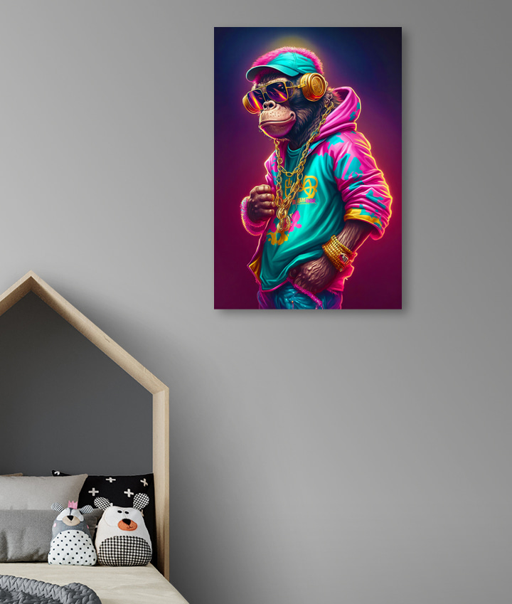 Een aap met een hoed en zonnebril Een aap met een hoed en zonnebril