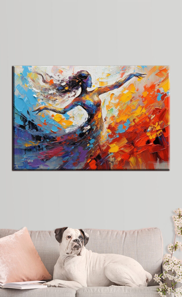 A painting of a woman dancing A painting of a woman dancing