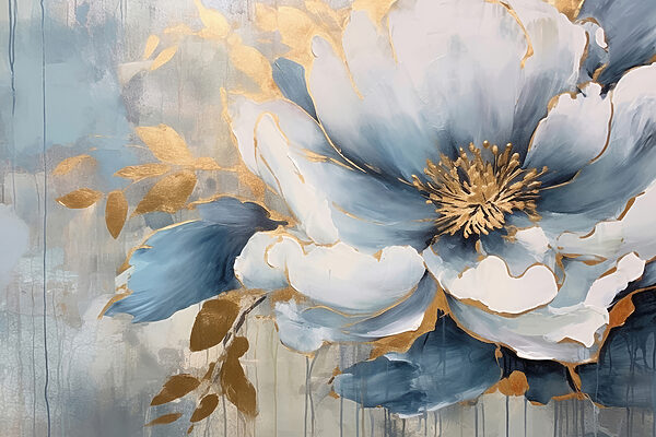 Een schilderij van een bloem Een schilderij van een bloem