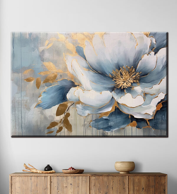 Een schilderij van een bloem Een schilderij van een bloem