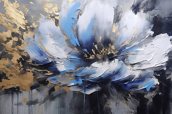 Een schilderij van een bloem Een schilderij van een bloem