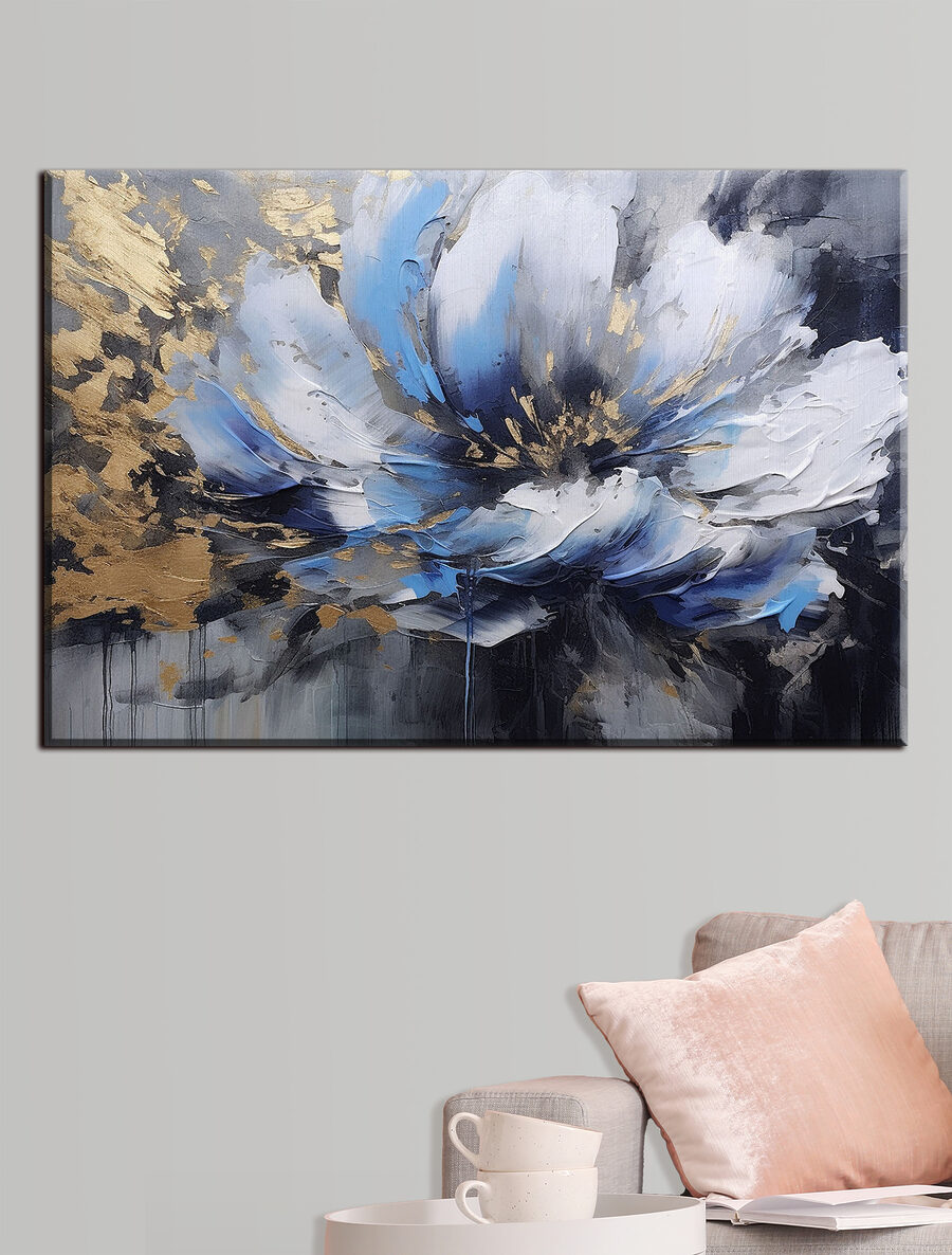 Een schilderij van een bloem