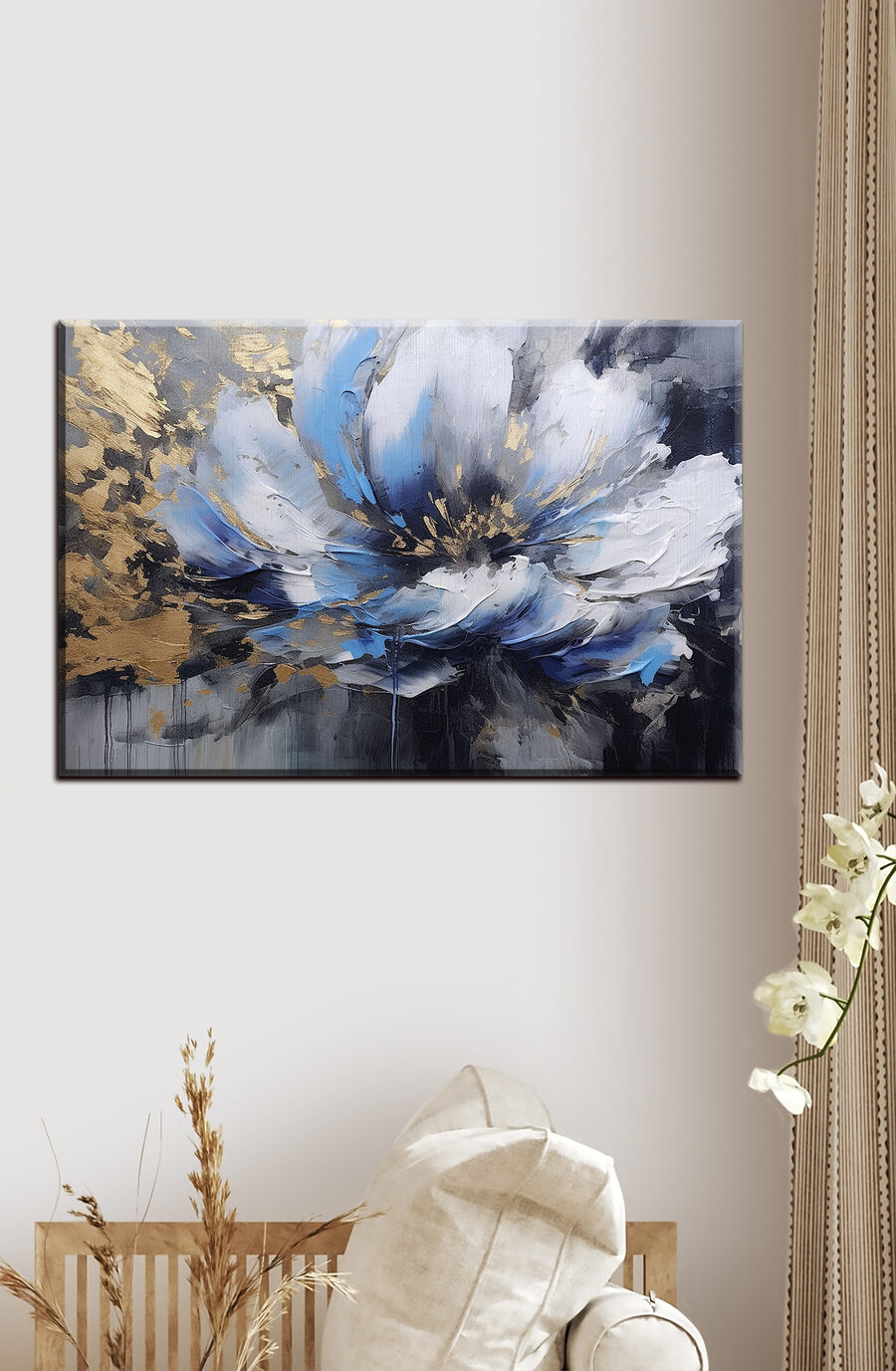 Een schilderij van een bloem