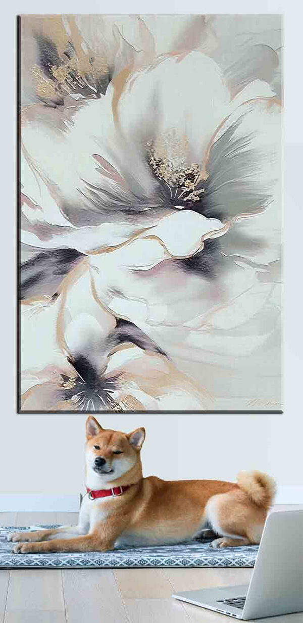 Een schilderij van een bloem Een schilderij van een bloem