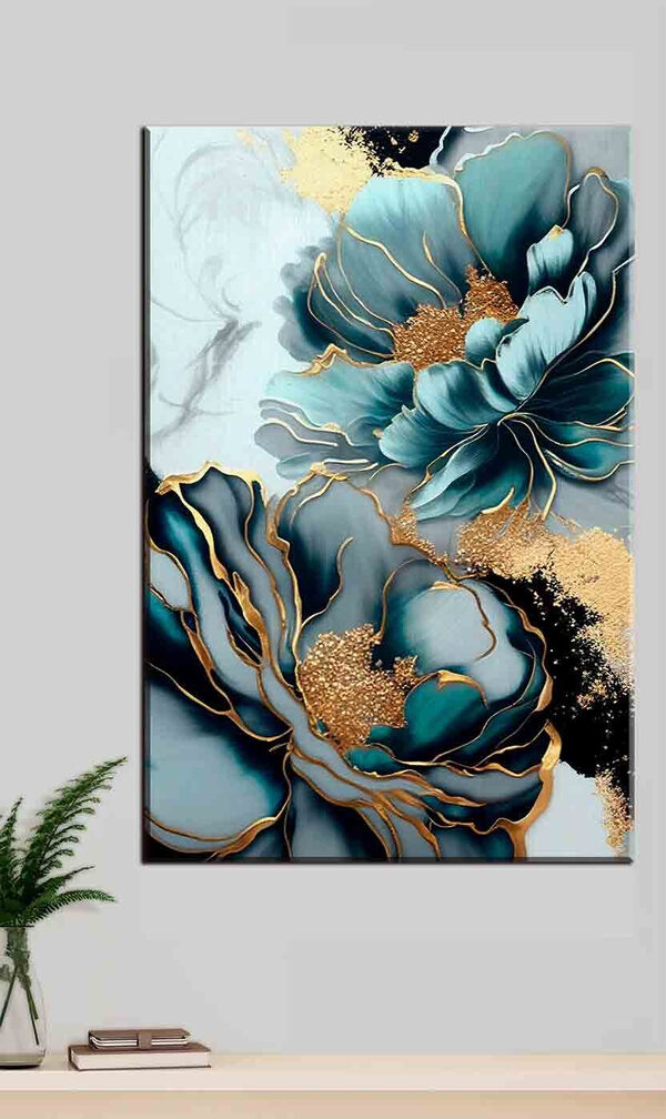 Een close-up van een schilderij Een close-up van een schilderij