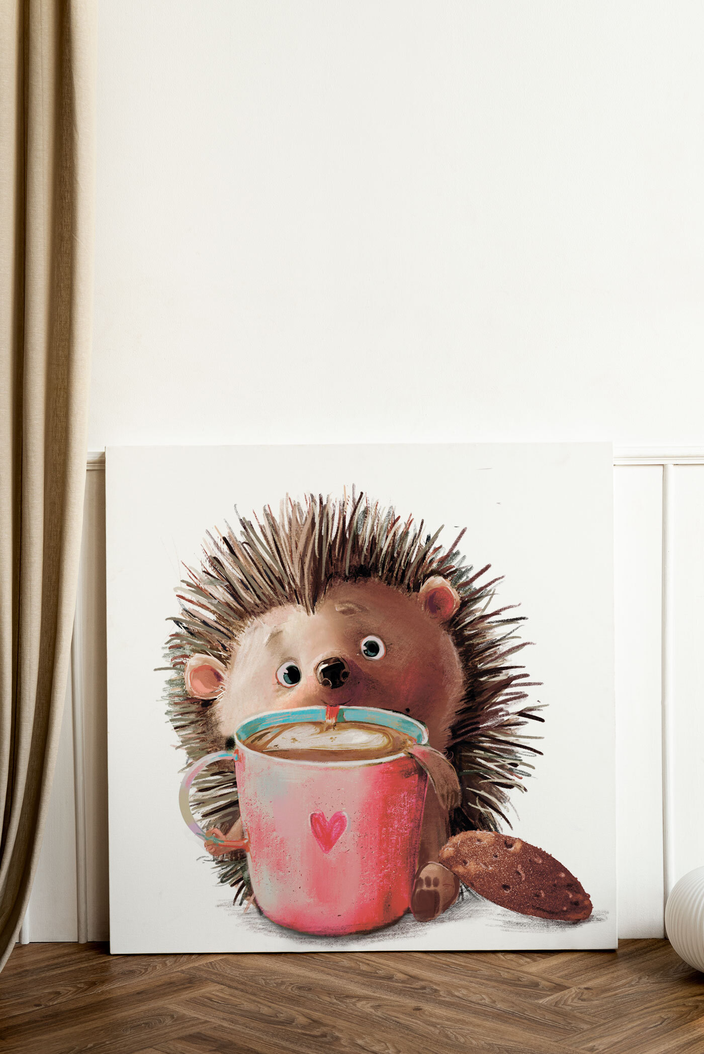 A hedgehog holding a cup of coffee A hedgehog holding a cup of coffee