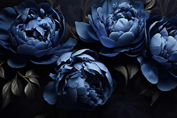 Een groep blauwe bloemen Een groep blauwe bloemen