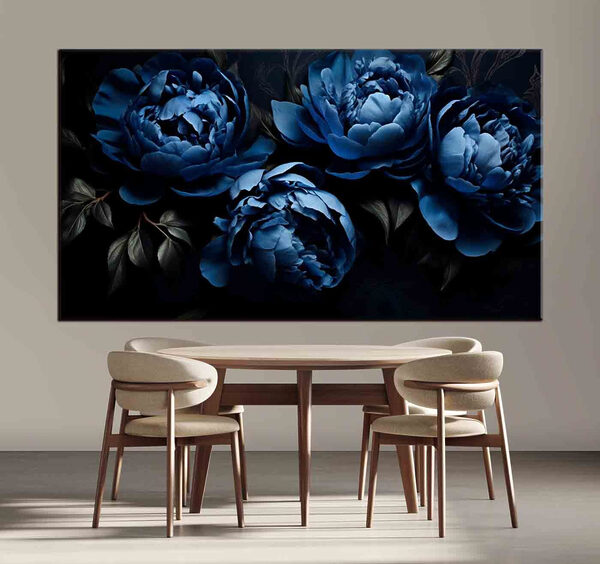 Een groep blauwe bloemen Een groep blauwe bloemen