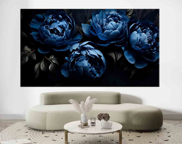 Een groep blauwe bloemen Een groep blauwe bloemen