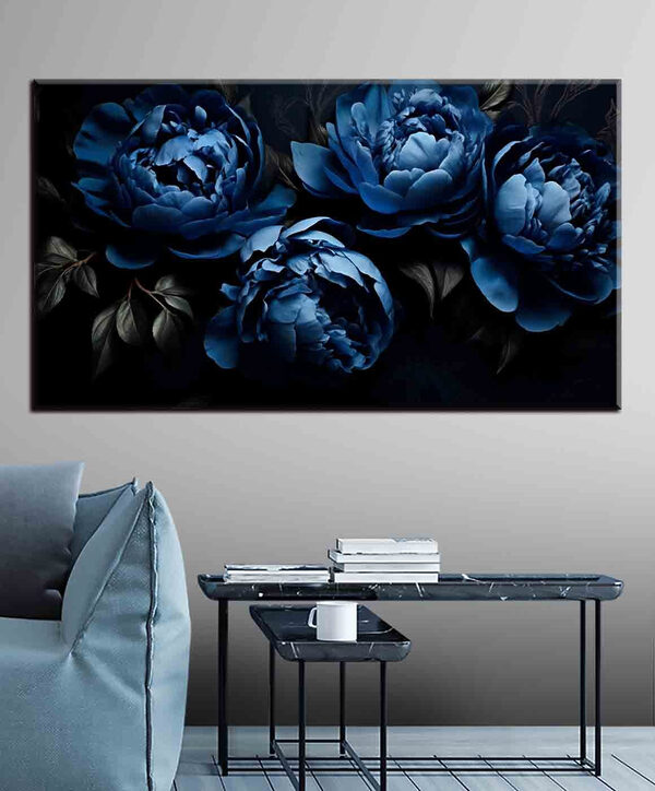 Een groep blauwe bloemen Een groep blauwe bloemen