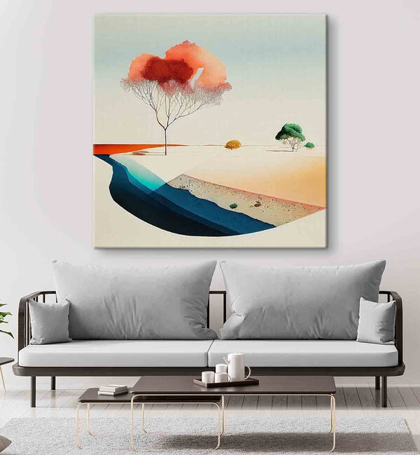 Een aquarelschilderij van een boom Een aquarelschilderij van een boom