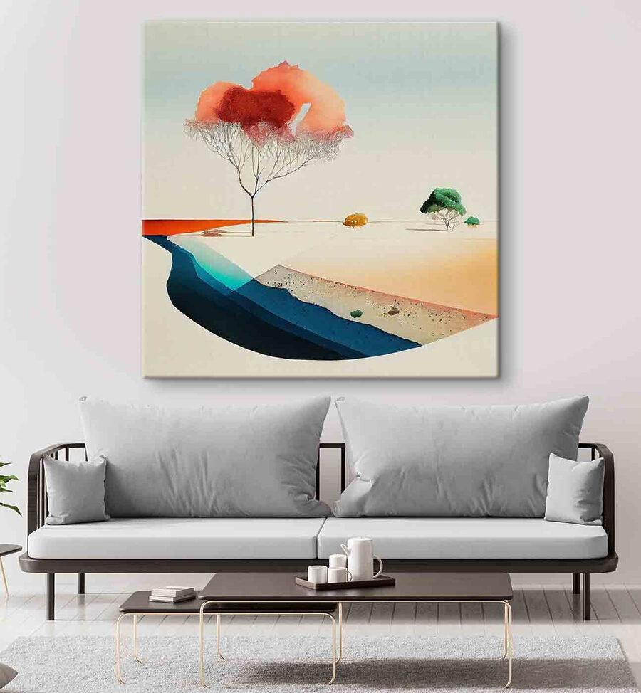 Een aquarelschilderij van een boom