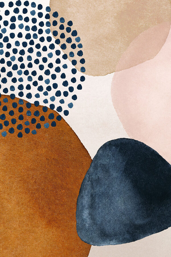 Een schilderij van verschillende vormen en kleuren Een schilderij van verschillende vormen en kleuren