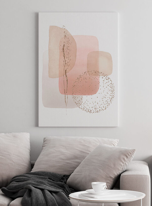 Een aquarelschilderij van vierkanten en stippen Een aquarelschilderij van vierkanten en stippen