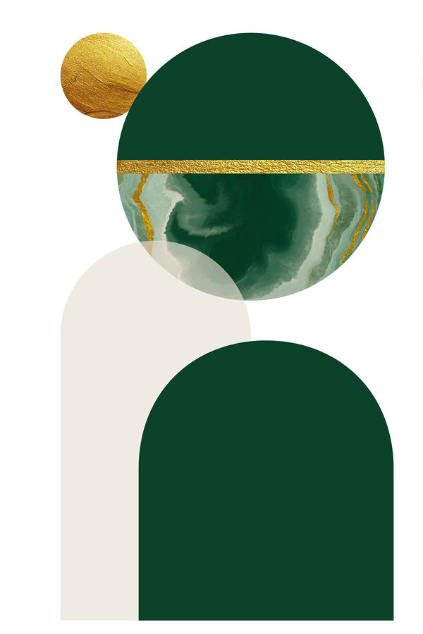 Ronde harmonie in groen en beige. Ronde harmonie in groen en beige.