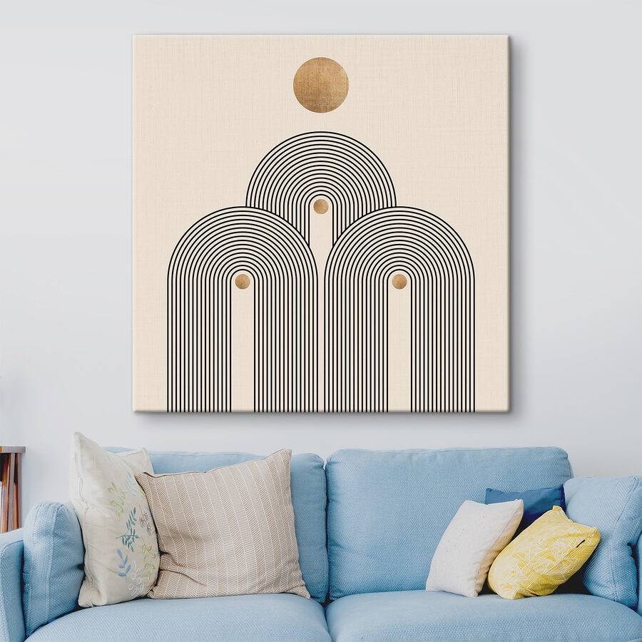 Canvas Schilderijen Zonovergoten bogen in serene symmetrie. - Afbeelding 3