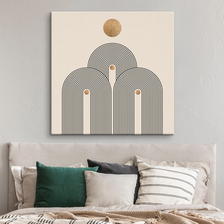 Canvas Schilderijen Zonovergoten bogen in serene symmetrie. - Afbeelding 4