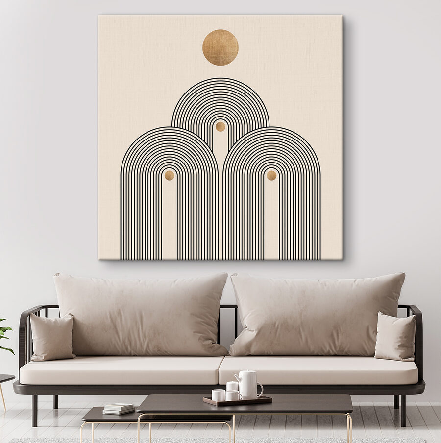 Canvas Schilderijen Zonovergoten bogen in serene symmetrie. - Afbeelding 5
