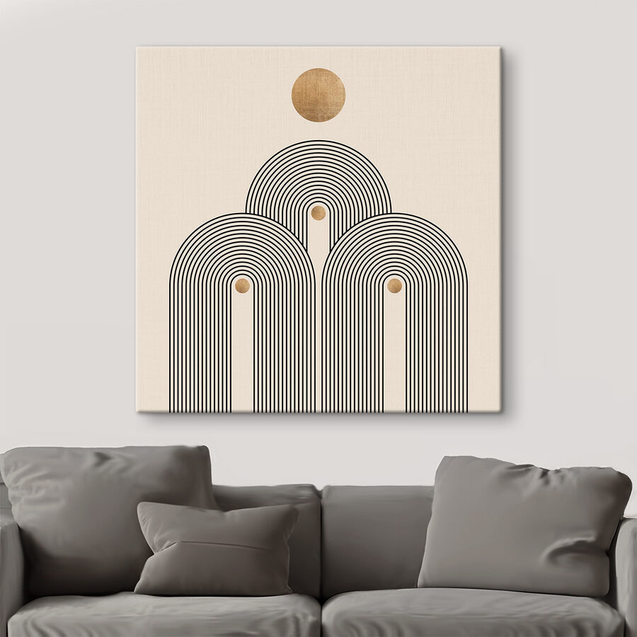 Canvas Schilderijen Zonovergoten bogen in serene symmetrie. - Afbeelding 6