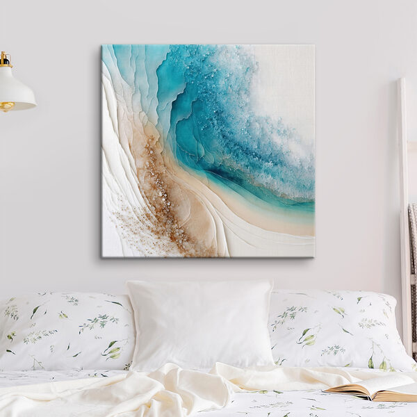 Een blauw en wit aquarelschilderij Een blauw en wit aquarelschilderij