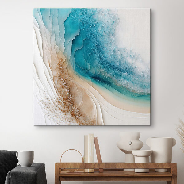Een blauw en wit aquarelschilderij Een blauw en wit aquarelschilderij