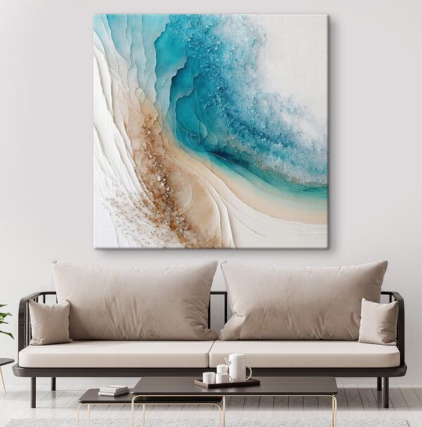 Een blauw en wit aquarelschilderij Een blauw en wit aquarelschilderij