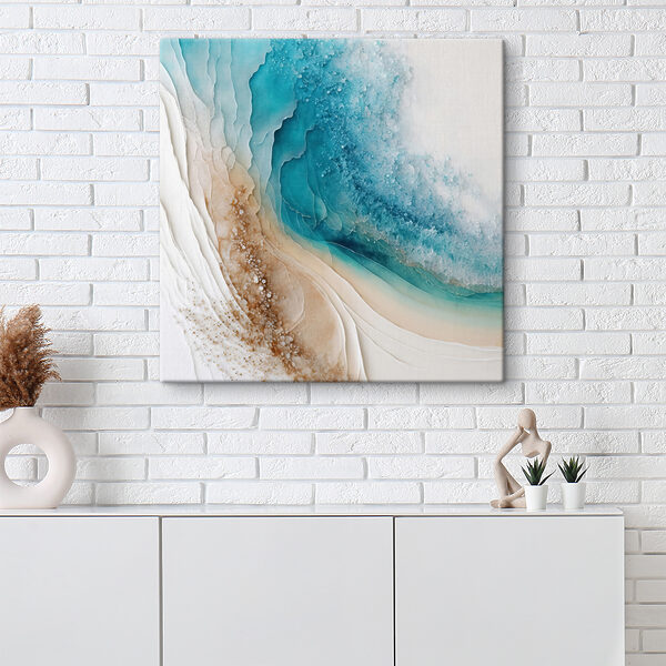 Een blauw en wit aquarelschilderij Een blauw en wit aquarelschilderij