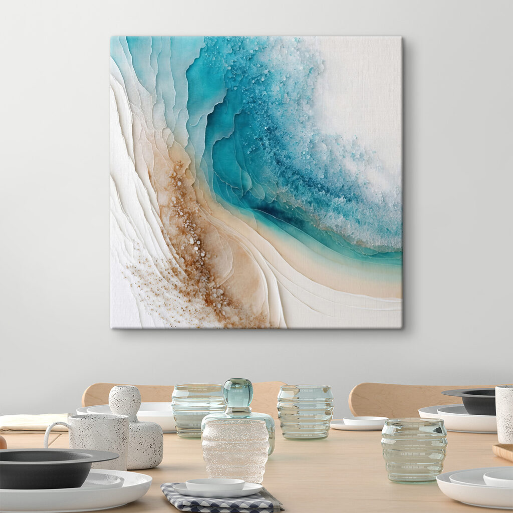 A blue and white watercolor painting