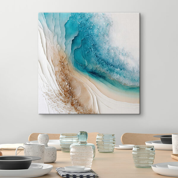Een blauw en wit aquarelschilderij Een blauw en wit aquarelschilderij