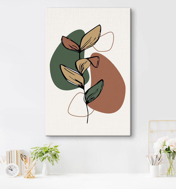 A plant with leaves and a few circles