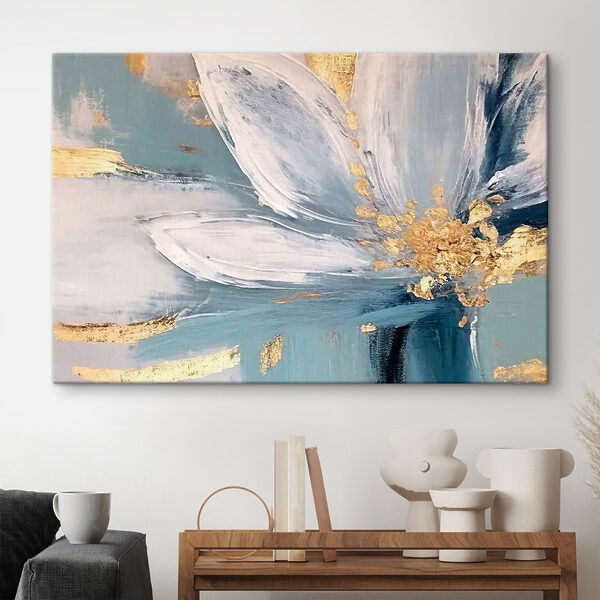 Een schilderij van een bloem Een schilderij van een bloem