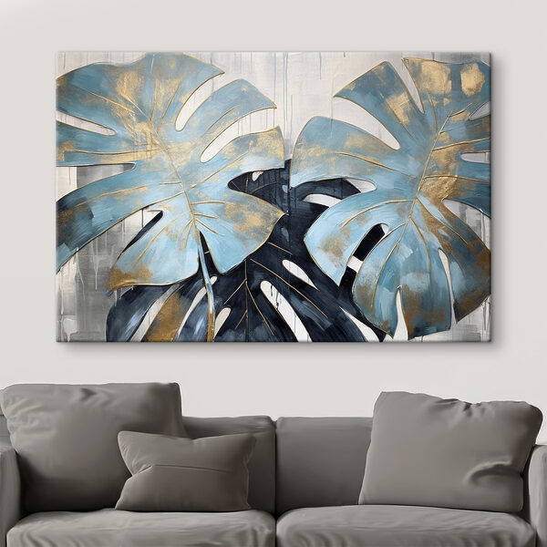 Elegant blue leaves in artistic bloom