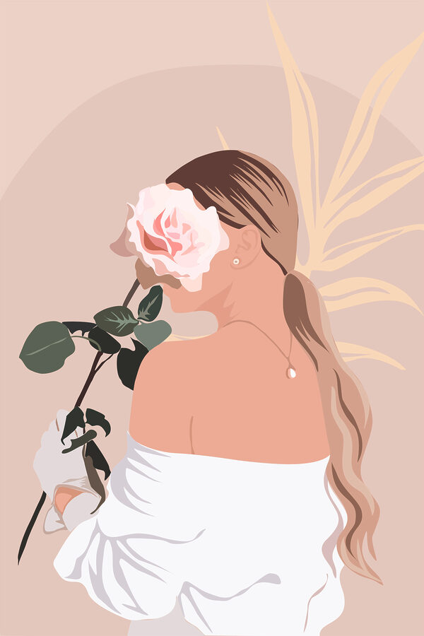 Een vrouw met een roos Een vrouw met een roos