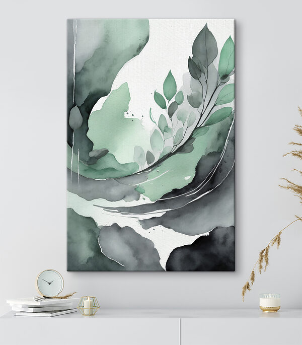 Een aquarelschilderij van een plant Een aquarelschilderij van een plant