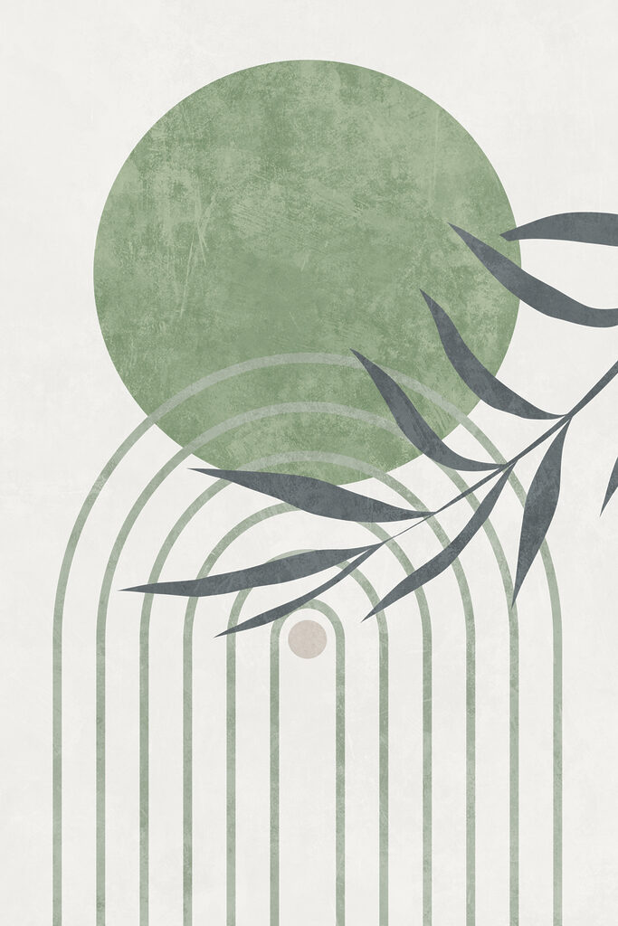 A green and grey art piece A green and grey art piece