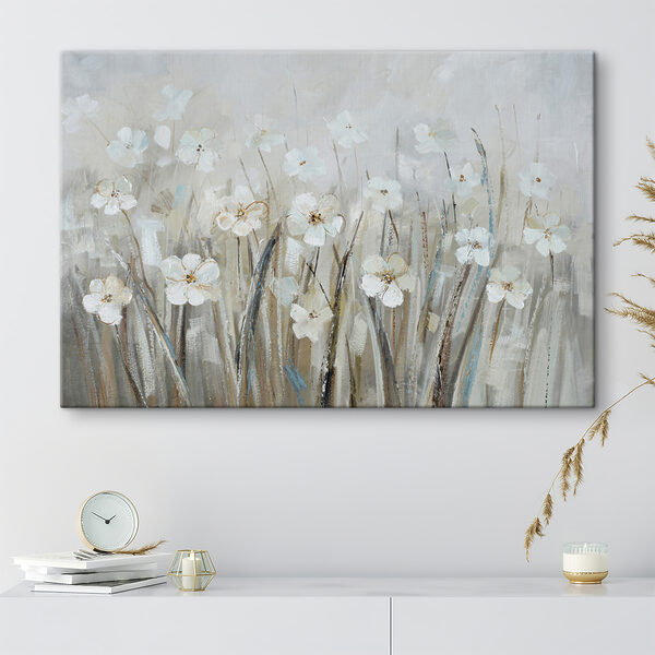 Een schilderij van witte bloemen Een schilderij van witte bloemen