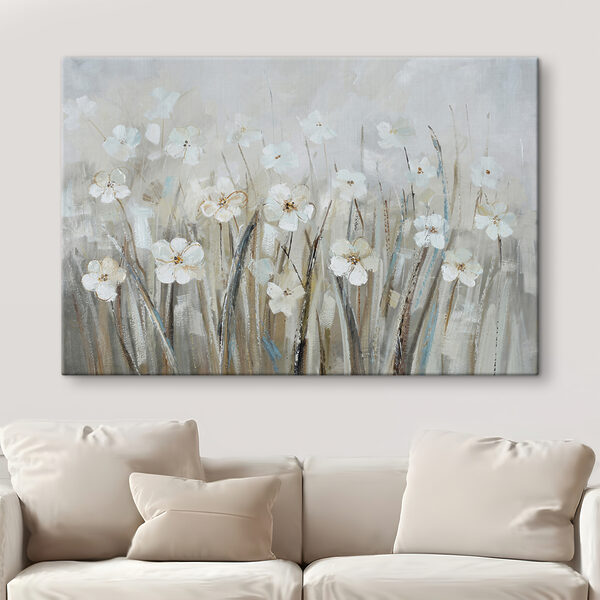 Een schilderij van witte bloemen Een schilderij van witte bloemen