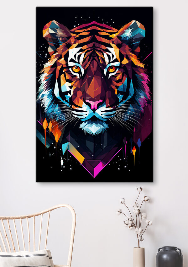 Een kleurrijke tijger met witte snorharen Een kleurrijke tijger met witte snorharen