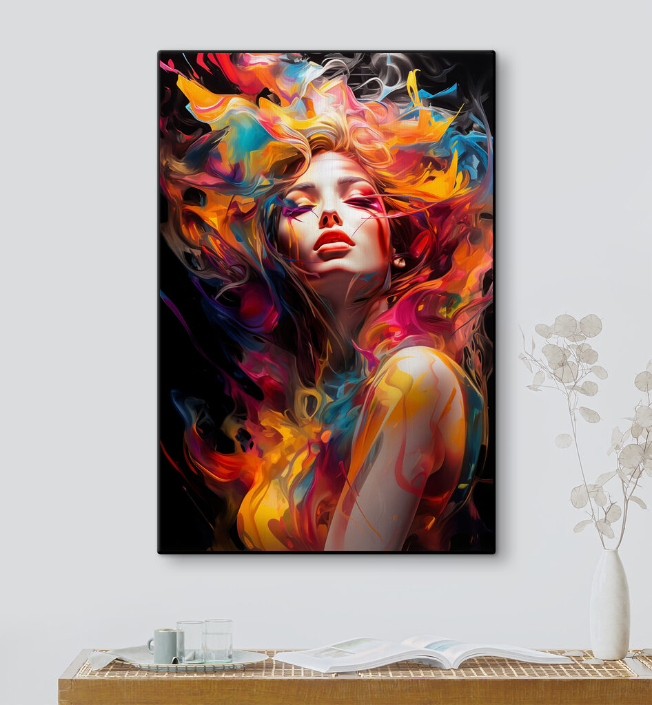 A woman with colorful hair A woman with colorful hair