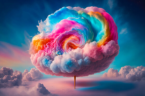Een kleurrijke wolk in de lucht Een kleurrijke wolk in de lucht