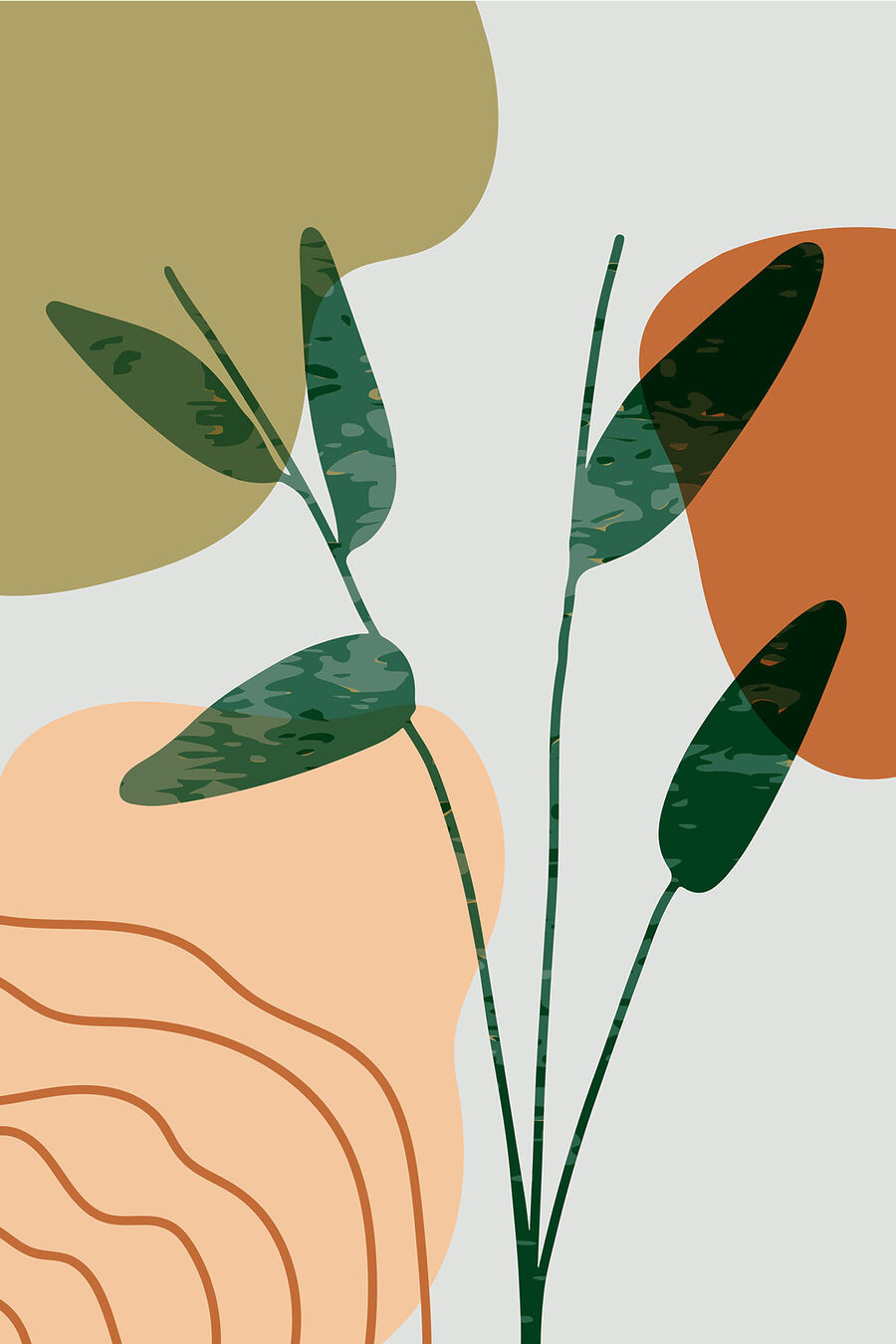 Een groen en oranje blad