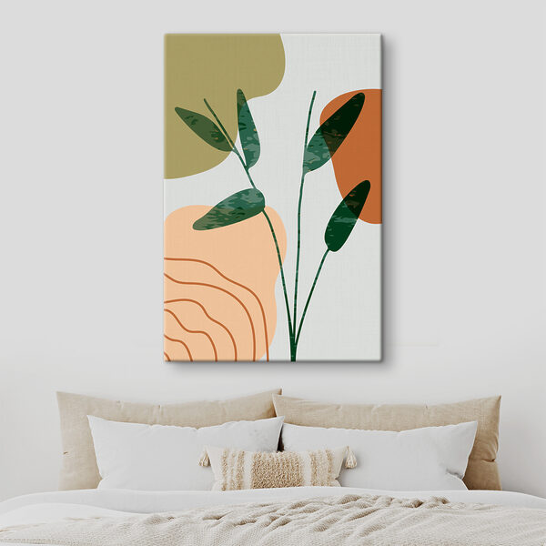 Een groen en oranje blad Een groen en oranje blad
