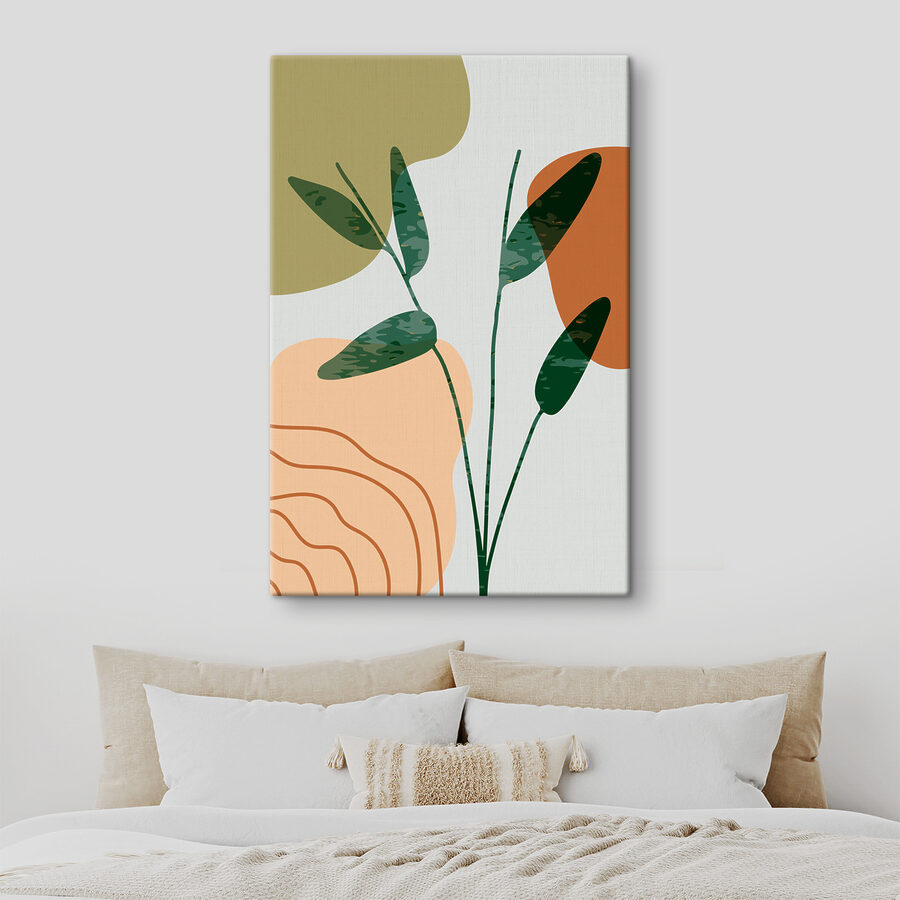 Een groen en oranje blad
