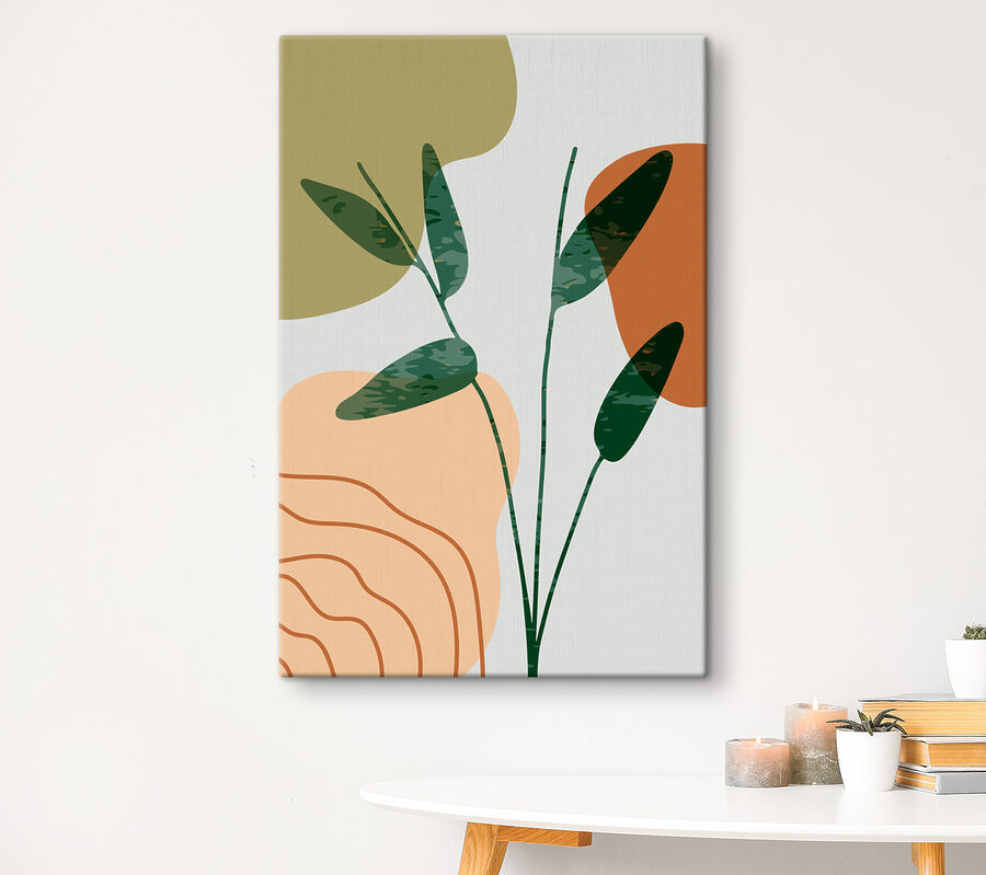 Een groen en oranje blad