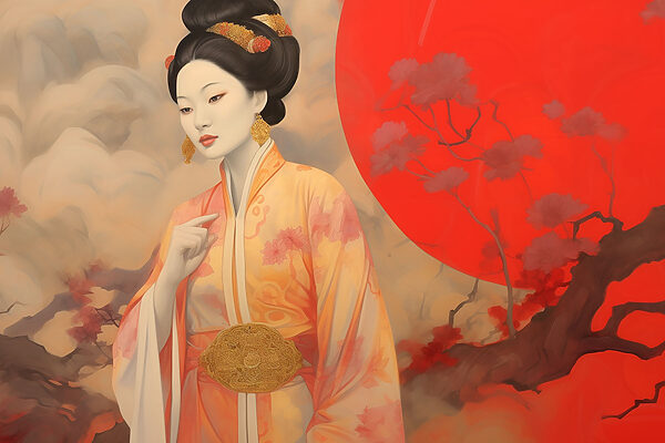 Een vrouw in een kimono Een vrouw in een kimono