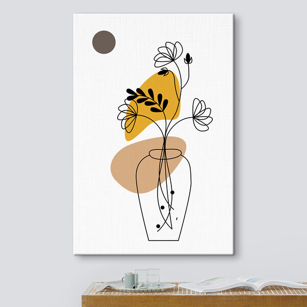 Een tekening van een bloem in een vaas Een tekening van een bloem in een vaas