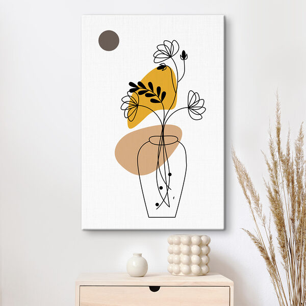 Een tekening van een bloem in een vaas Een tekening van een bloem in een vaas