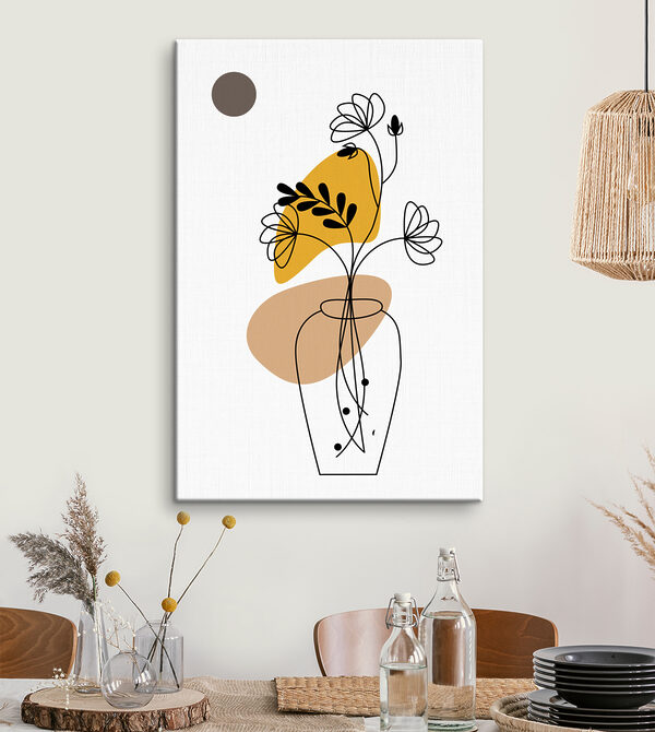 Een tekening van een bloem in een vaas Een tekening van een bloem in een vaas